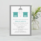 ハーズアンドハーズ | レズビアンカップルのシャワー 招待状 (スタンド正面)