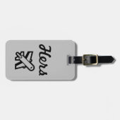 ハーズグレー/ブラックラゲージタグ ラゲッジタグ (正面横)