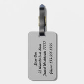 ハーズグレー/ブラックラゲージタグ ラゲッジタグ (裏面縦)