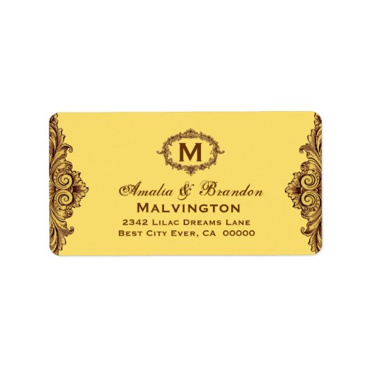 ハーズ・オブ・金ゴールド・ヴィンテージモノグラムCurlicue V05 ラベル (正面)