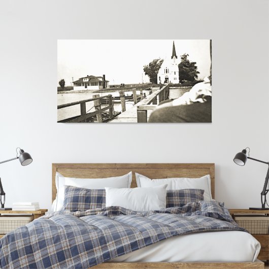 ハーセンアイランドミシガンセントマークス教会1925ビュー キャンバスプリント (インサイチュ (寝室))