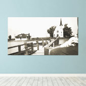 ハーセンアイランドミシガンセントマークス教会1925ビュー キャンバスプリント (インサイチュ (ウッドフロア))