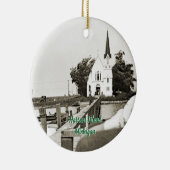 ハーセンアイランドミシガンセントマークス教会1925ビュー セラミックオーナメント (右)