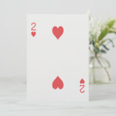 ハーツの2のトランプを使ったゲーマーの結婚式 招待状 (スタンド正面)