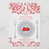 ハーツオンプレートのリハーサルディナーパーティー招待状 招待状 (正面/裏面)