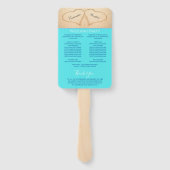 ハーツビーチウェディングセレモニープログラム ティールブルー ハンドファン (裏面)