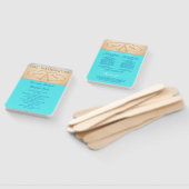 ハーツビーチウェディングセレモニープログラム ティールブルー ハンドファン (組立なし)