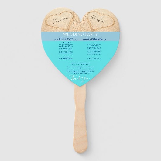 ハーツビーチウェディングセレモニープログラム ティールブルー H ハンドファン (裏面)