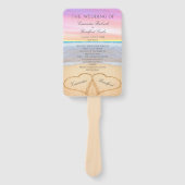 ハーツビーチウェディングセレモニープログラム ピンク パープル ハンドファン (正面)