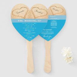 ハーツビーチウェディング式プログラム 青 ハンドファン