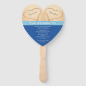 ハーツビーチウェディング 式プログラム オーシャンブルー ハンドファン (正面)