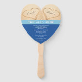 ハーツビーチウェディング 式次第 海洋ブルー ハンドファン (正面)