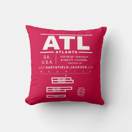 ハーツフィールド・ジャクソン・アトランタ国際空港 ATL クッション (正面)