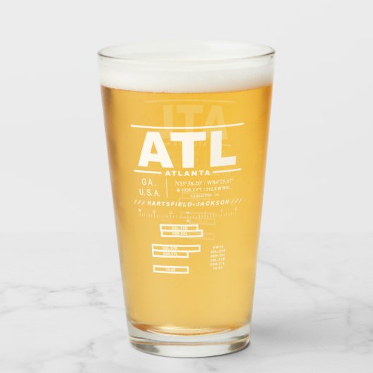 ハーツフィールド・ジャクソン・アトランタ国際空港 ATL タンブラーグラス (ドリンク裏面)