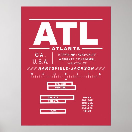 ハーツフィールド・ジャクソン・アトランタ国際空港 ATL ポスター (正面)