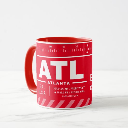 ハーツフィールド・ジャクソン・アトランタ国際空港 ATL マグカップ (正面左)