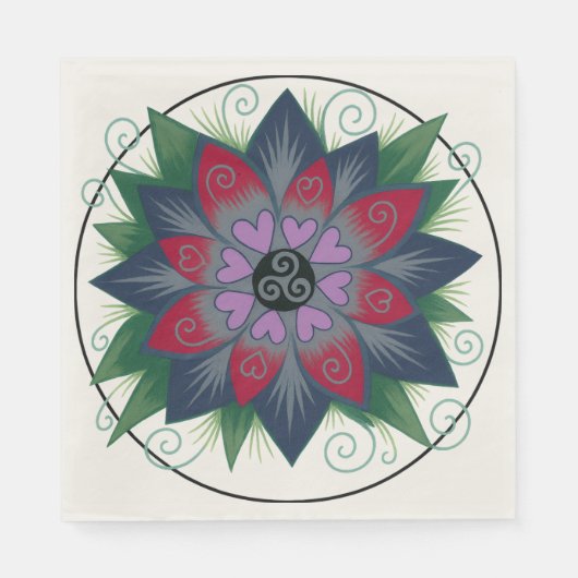 ハーツ・アンド・ヴァインズ スタンダードランチョンナプキン (正面)