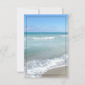 ハーツ・イン・ザ・サンド・ビーチ・ウェディング・モノグラム・RSVP 出欠カード (裏面)