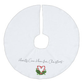 ハーツ カム ホーム フォー クリスマス キャンディー ケーン ホリデー フェイクリネンツリースカート