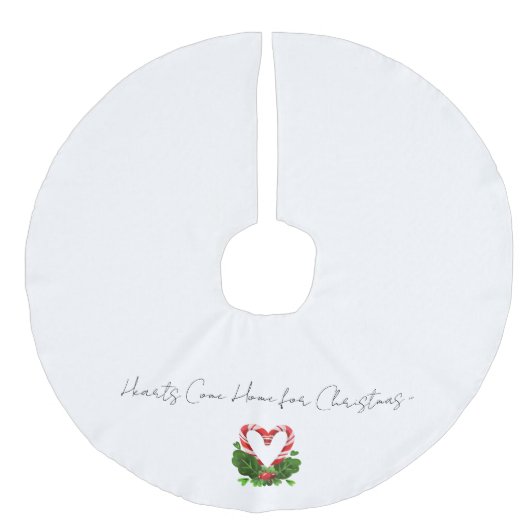 ハーツ カム ホーム フォー クリスマス キャンディー ケーン ホリデー フェイクリネンツリースカート (正面)