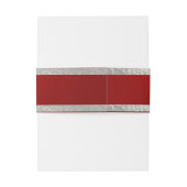 ハーツ＆リボン - クリムソン/シルバー 招待状ベリーバンド (裏面例)