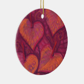 ハーティフラワー、フローラハート、ピンク、赤、オレンジ セラミックオーナメント (右)