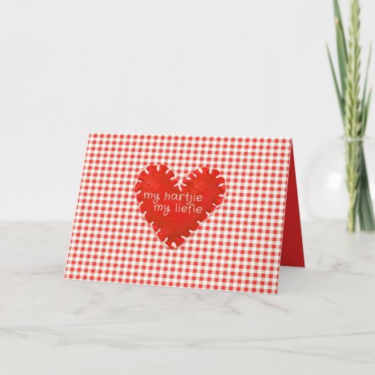 ハーティー・マイ・リーフィー・アップリケ・ハート・カード サンキューカード (正面)