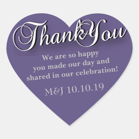 ハートありがとうステッカー ハートシール (正面)