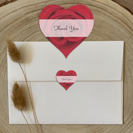 ハートありがとうステッカー – Red Rose ハートシール