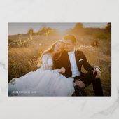 ハートありがとう金ゴールド書道2フォトフォイルHoli 箔シーズンカード (正面)