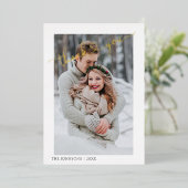 ハートありがとう金ゴールド書道2写真 箔シーズンカード (立ち正面)