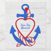 ハートいかりオンホワイトウォッシュウッド ワインラベル (シングルラベル)