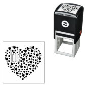 ハートいっぱいのハートラブブラック セルフインキングスタンプ (インサイチュ)