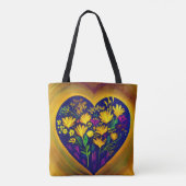 ハートいっぱいの花トートバッグ トートバッグ (裏面)