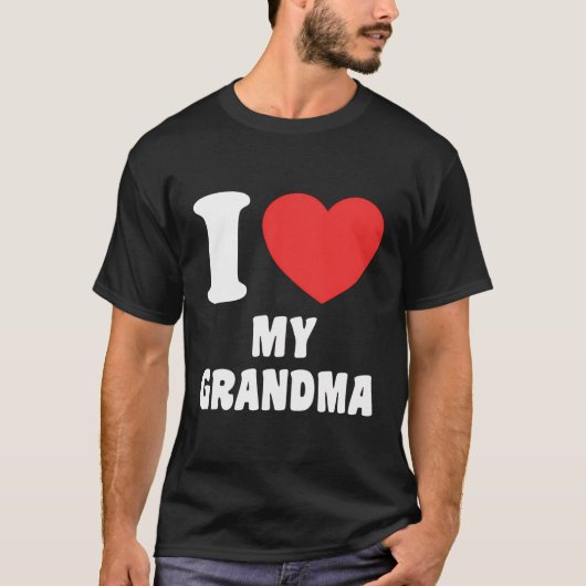 ハートおばあちゃんおばあちゃんが大好き Tシャツ (正面)