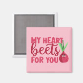 ハートおもしろいは可愛いバレンタインデーピンク マグネット (正面/裏面)