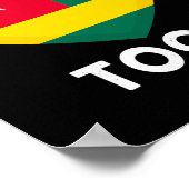 ハートおもしろいトーゴ国旗の男性女性キッズ愛国心 ポスター (角)