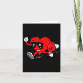 ハートおもしろいボーリングバレンタインのスポーツ少年たち カード (正面)