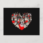 ハートおもしろいラブボストンテリアワレンティーンズデイ ポストカード (正面)