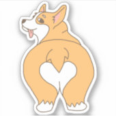 ハートおもしろい型コルギお尻スケッチ シール (正面)