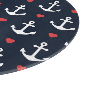 ハートおよびいかりパターン カッティングボード (角)