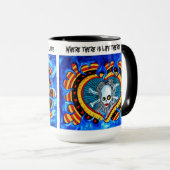 ハートおよびスカル マグカップ (正面右)