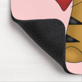 ハートおよびストライプのな猫のTシャツおよびギフト マウスパッド (コーナー)