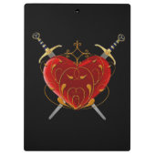 ハートおよびダガースクリップボード クリップボード (裏面)