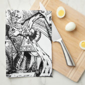ハートおよびチェシャー猫の女王 キッチンタオル (四つ折り)