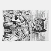 ハートおよびチェシャー猫の女王 キッチンタオル (横)