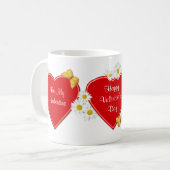 ハートおよびデイジーのバレンタインの菓子の御馳走マグ コーヒーマグカップ (正面左)