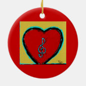 ハートおよびピアノオーナメント セラミックオーナメント (裏面)