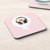 ハートおよびヘッドホーンが付いている思考の泡 コースター (左側)