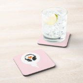 ハートおよびヘッドホーンが付いている思考の泡 コースター (右側)